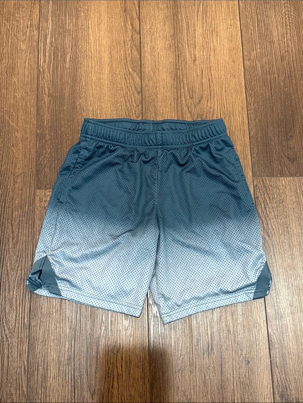 All In Motion Boys  Blue-to-Gray Gradient Athletic Shorts, size 10-12